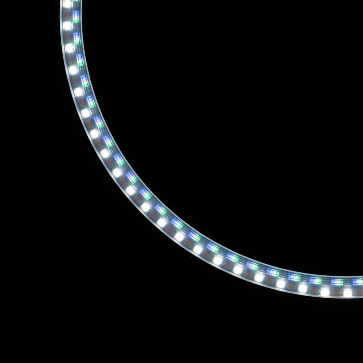 LED strip light on a black background