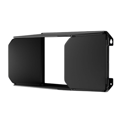 Black metal bracket on a white background