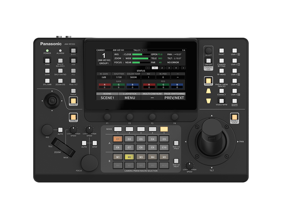 Panasonic AW-RP200GJ Advanced PTZ Controller with Dual Joysticks Top Button View