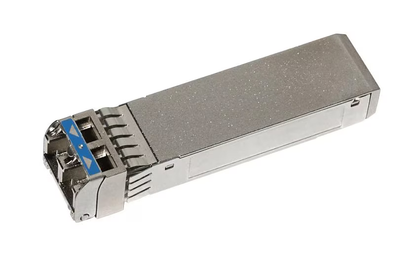 Metallic network module on a white background