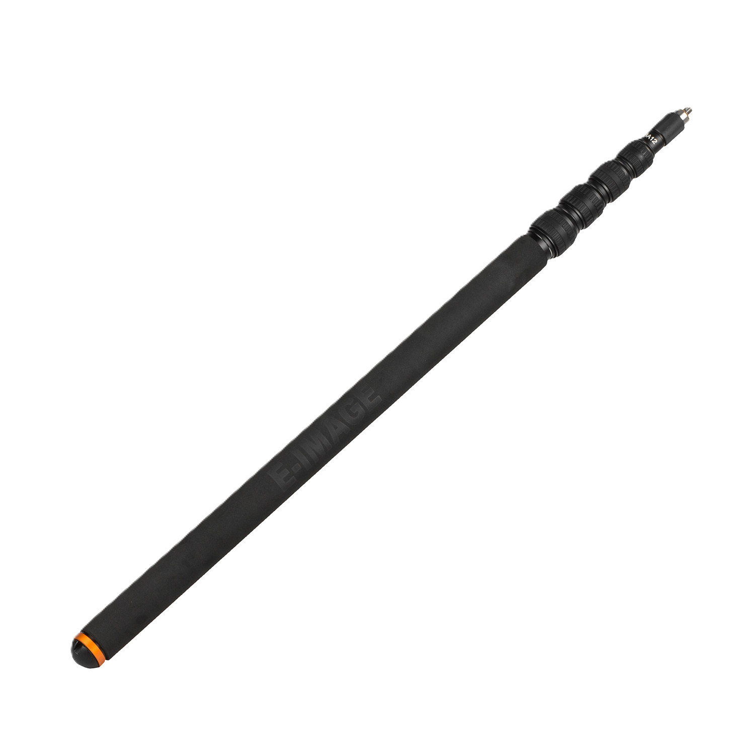 Black telescopic pole with orange accent on a white background