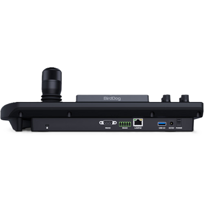 BirdDog KBD Back view of a device with ports and connectors on a white background