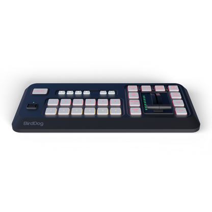 BirdDog Control Surface for MAKI LIVE panel with buttons and display on a white background