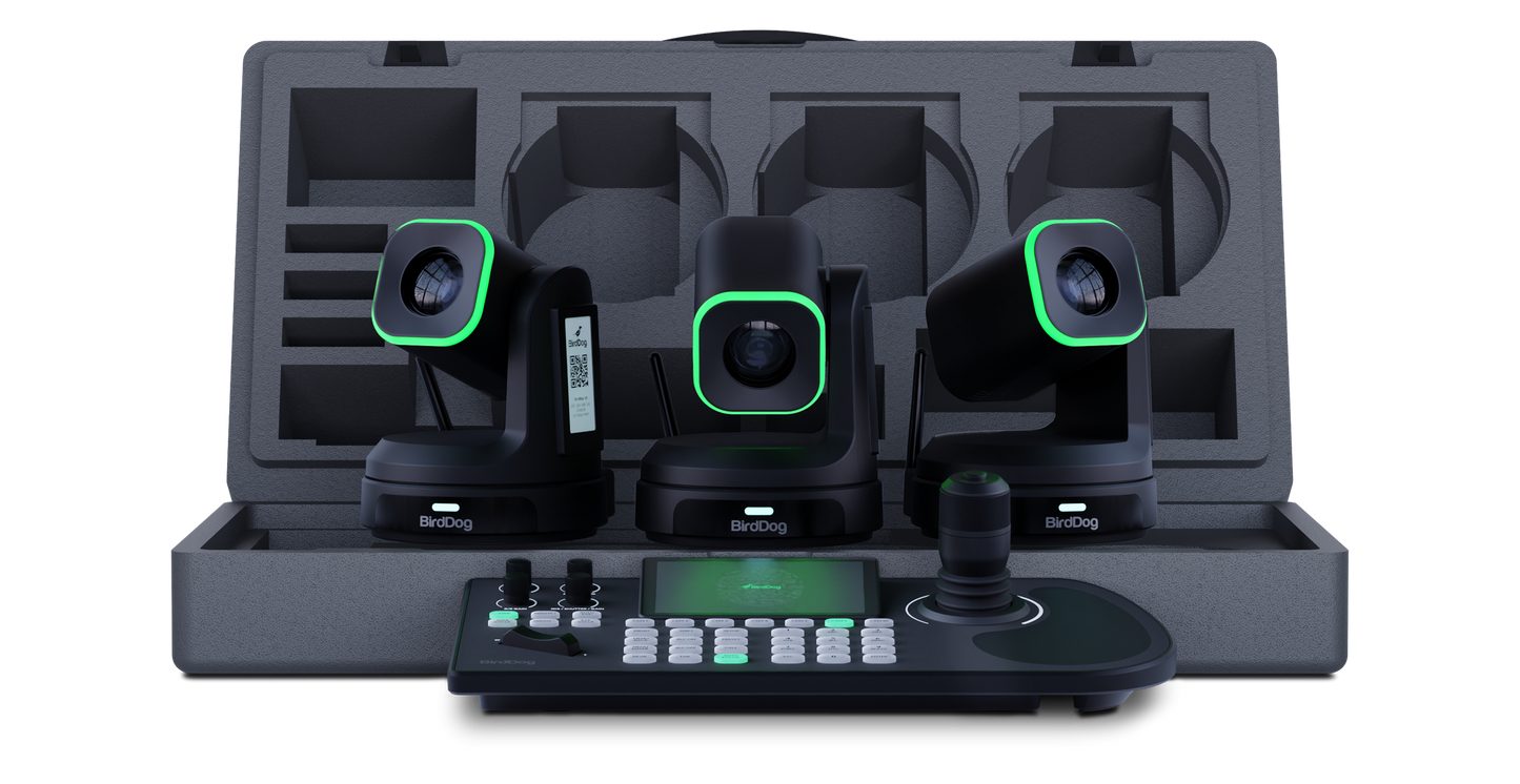 BirdDog 3x X1 PTZ Camera and KBD Keyboard Bundle (Black)