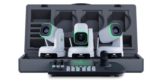 BirdDog 3x X1 PTZ Camera and KBD Keyboard Bundle (White)