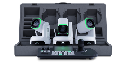 BirdDog 3x X1 Ultra PTZ Cameras and KBD Keyboard Bundle (White)