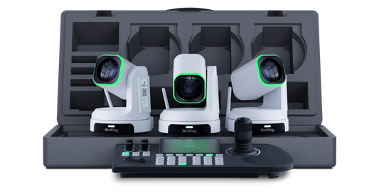 BirdDog 3x X1 Ultra PTZ Cameras and KBD Keyboard Bundle (White)