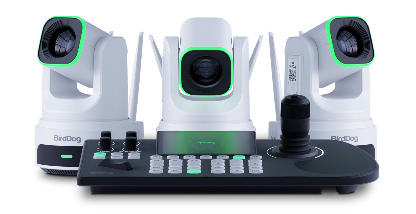 BirdDog 3x X4 Ultra PTZ Cameras and KBD Keyboard Combo (White)