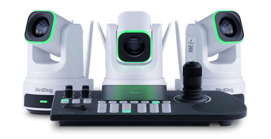 BirdDog 3x X4 Ultra PTZ Cameras and KBD Keyboard Combo (White)