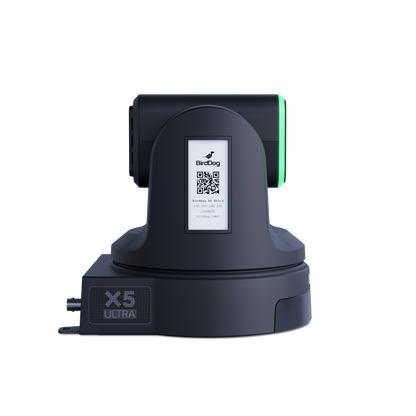BirdDog X5 Ultra 4K PTZ Camera (Black) Side With QR