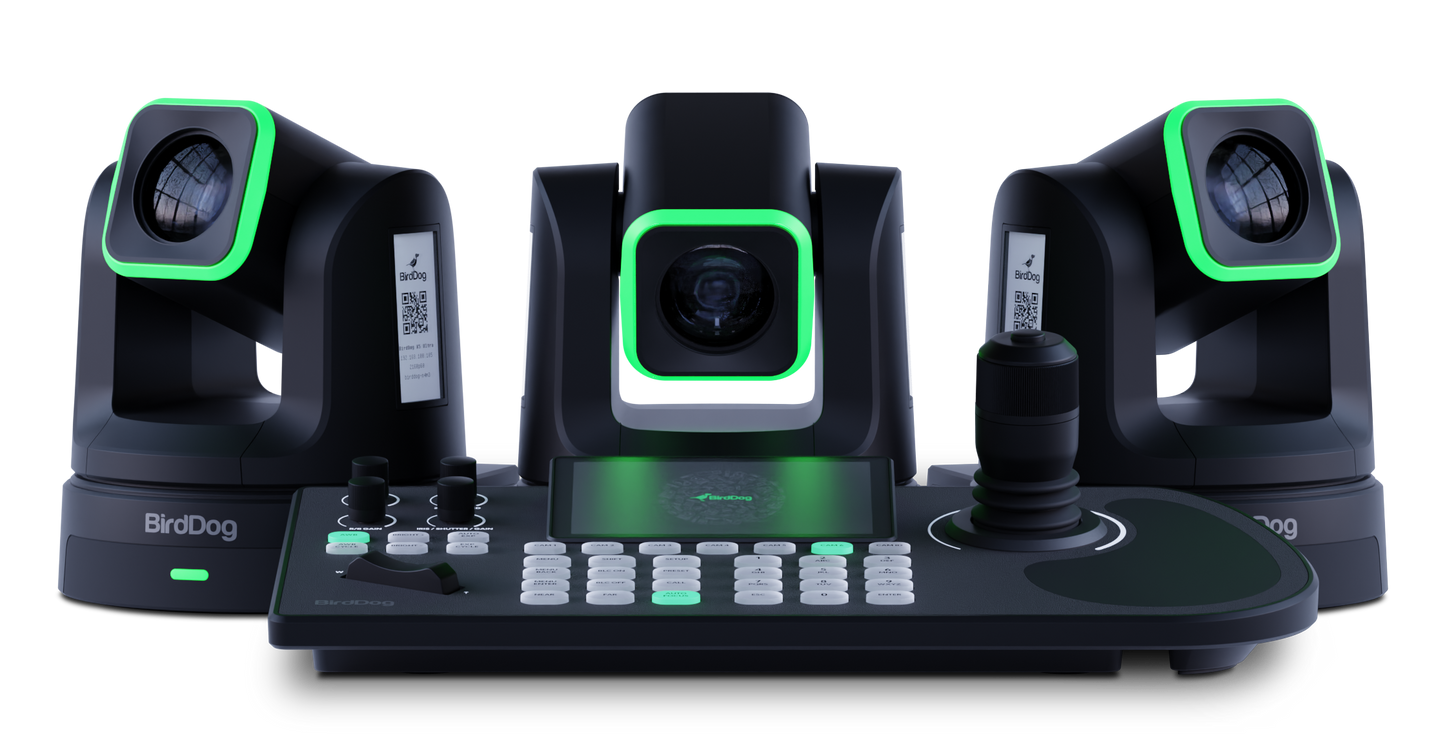 BirdDog 3x X5 Ultra PTZ Cameras and KBD Keyboard Combo (Black)