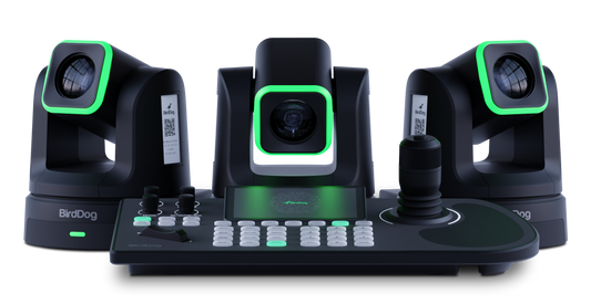 BirdDog 3x X5 Ultra PTZ Cameras and KBD Keyboard Combo (Black)