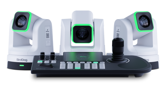 BirdDog 3x X5 Ultra PTZ Cameras and KBD Keyboard Combo (White)
