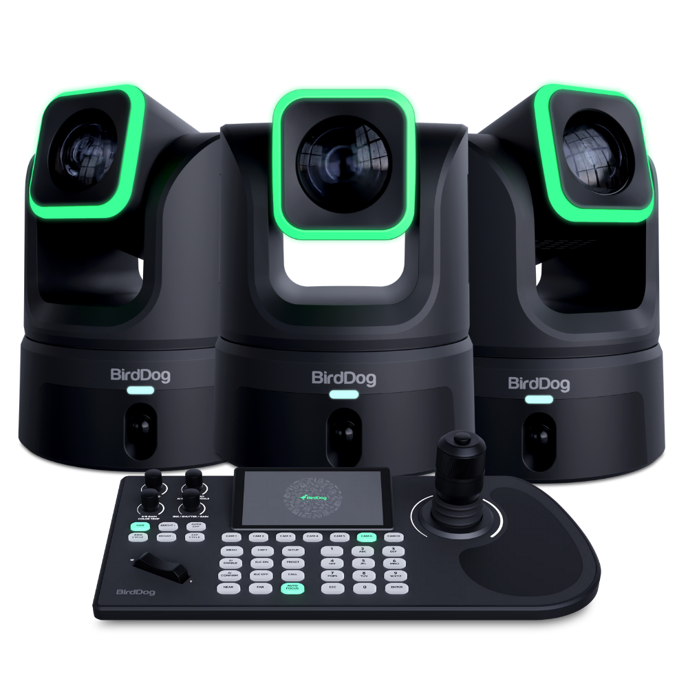 BirdDog 3x XL Ultra PTZ Cameras and KBD Controller Combo (Black)