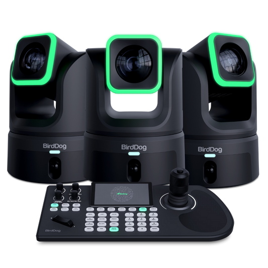 BirdDog 3x XL Ultra PTZ Cameras and KBD Controller Combo (Black)