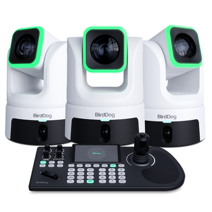 BirdDog 3x XL Ultra PTZ Cameras and KBD Controller Combo (White)