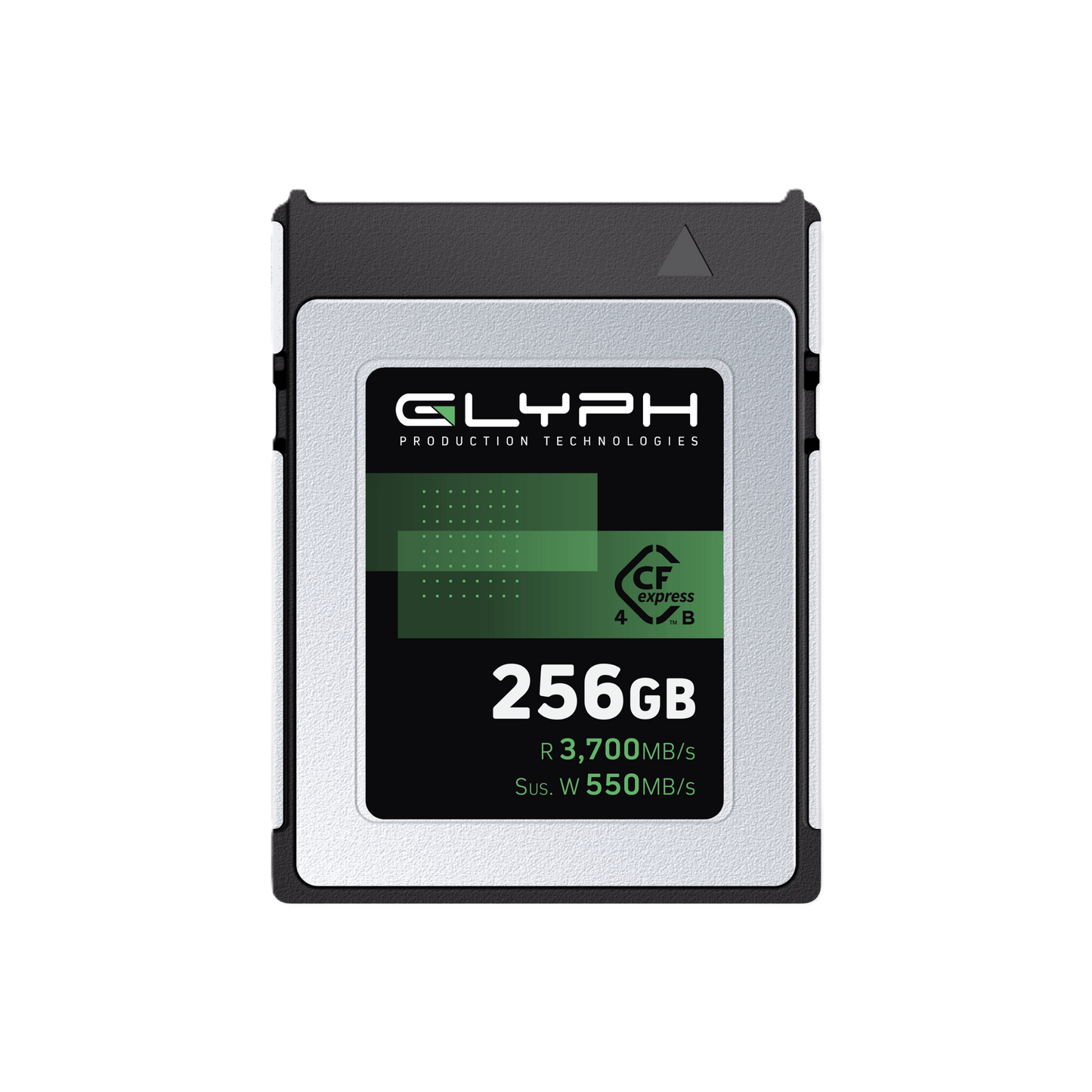 256GB Glyph CFexpress card on a light gray background