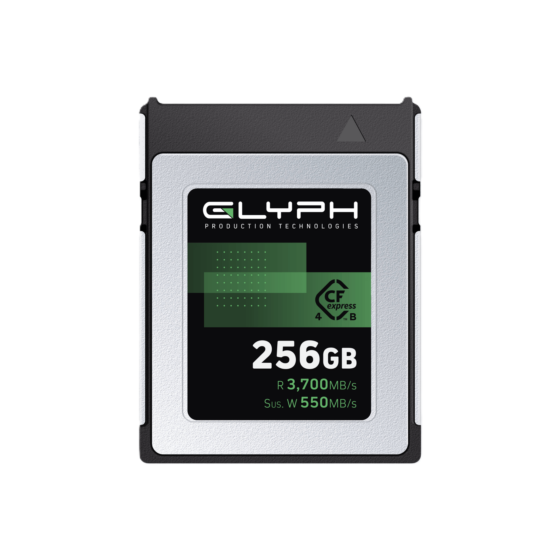 256GB Glyph CFexpress card on a light gray background