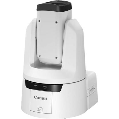 Canon 4K rotating presentation camera on a white background.
