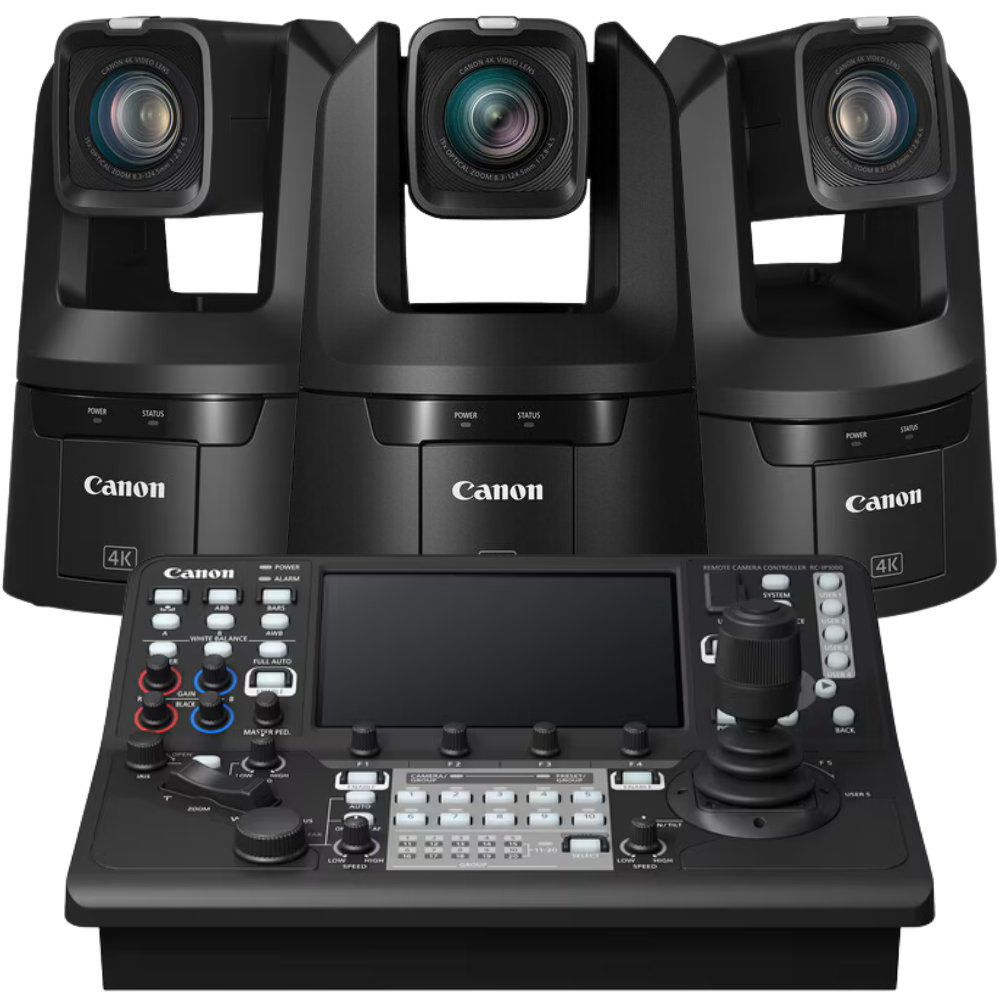 Canon 3x CR-N700 PTZ Cameras with $500 Savings on RC-IP1000 Controller Bundle