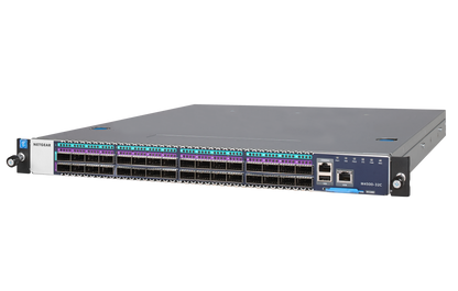 Network switch with multiple ports on a white background