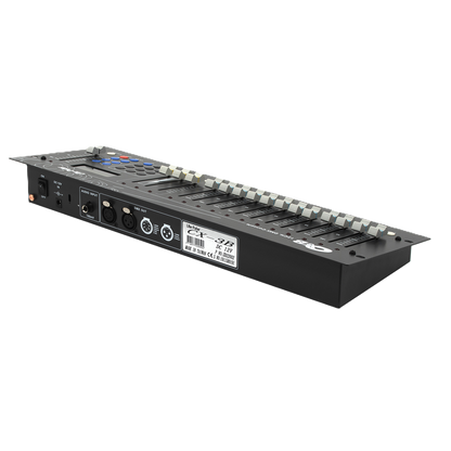 Black electronic device with control panel on a white background