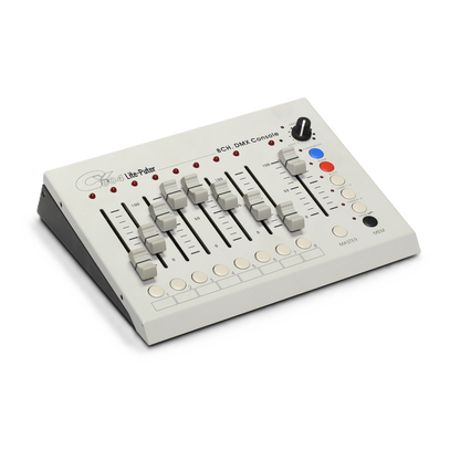 iKan Lite-Puter 8-Channel DMX Lighting Console Control panel with buttons and sliders on a white background