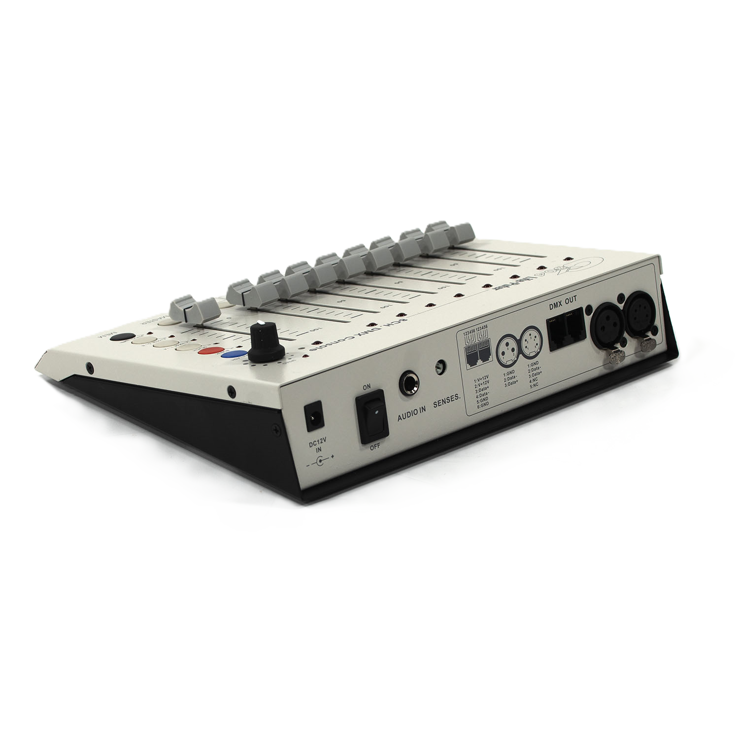 iKan Lite-Puter 8-Channel DMX Lighting Console with control knobs and buttons on a white background