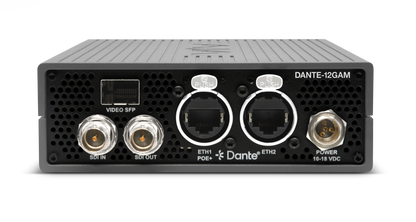 AJA 12G 32-Ch Dante Embedder/Disembedder no SFP Ports Front