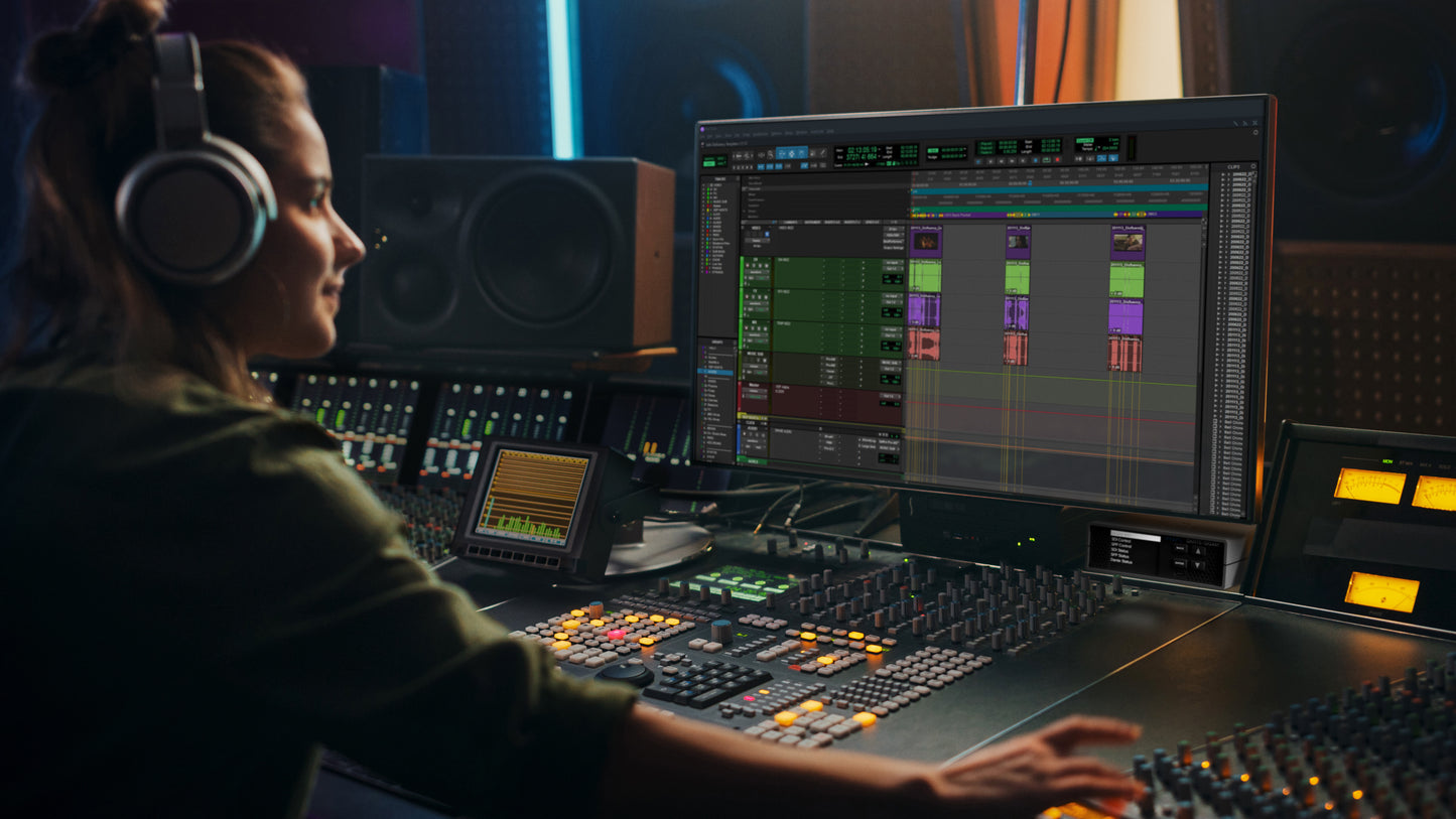 AJA 12G 32-Ch Dante Embedder/Disembedder no SFP In Use