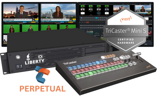 Liberty X Workstation with Vizrt TriCaster Mini Control Surface and TriCaster Mini S Software Perpetual Bundle Promo