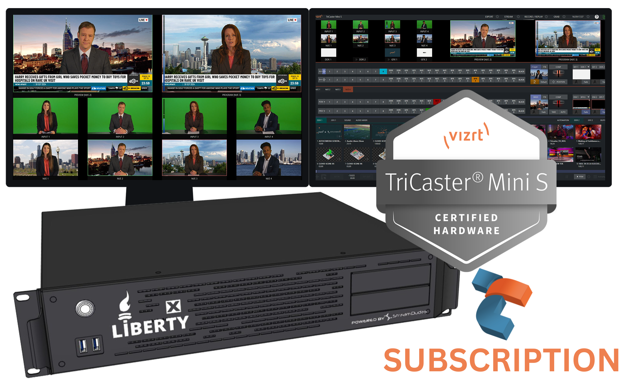 Liberty X Workstation with Vizrt TriCaster Mini S Software Subscriptio ...