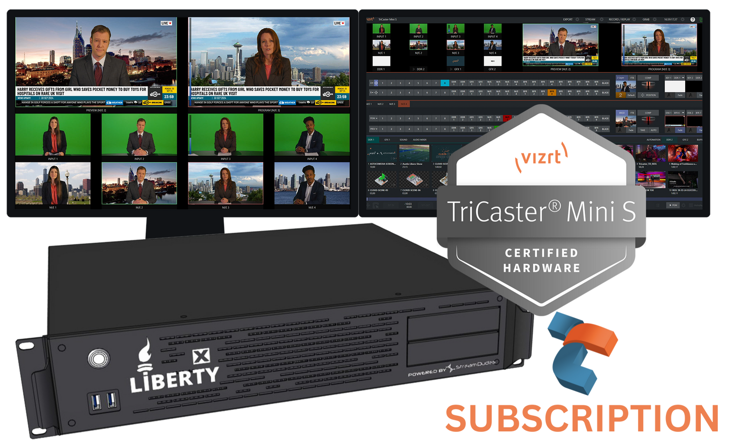 Liberty X Workstation with Vizrt TriCaster Mini S Software Subscription