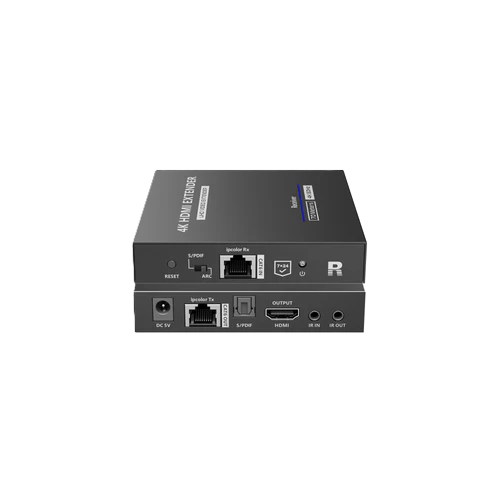 HDMI and network extender device on a white background