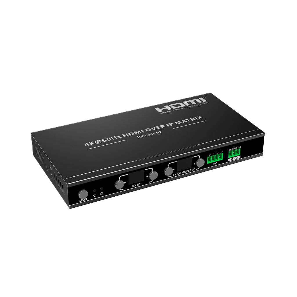 HDMI over IP matrix receiver on a white background