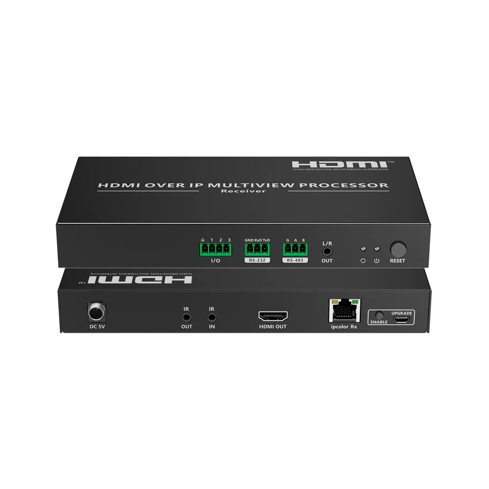HDMI over IP multiview processor receiver on a white background