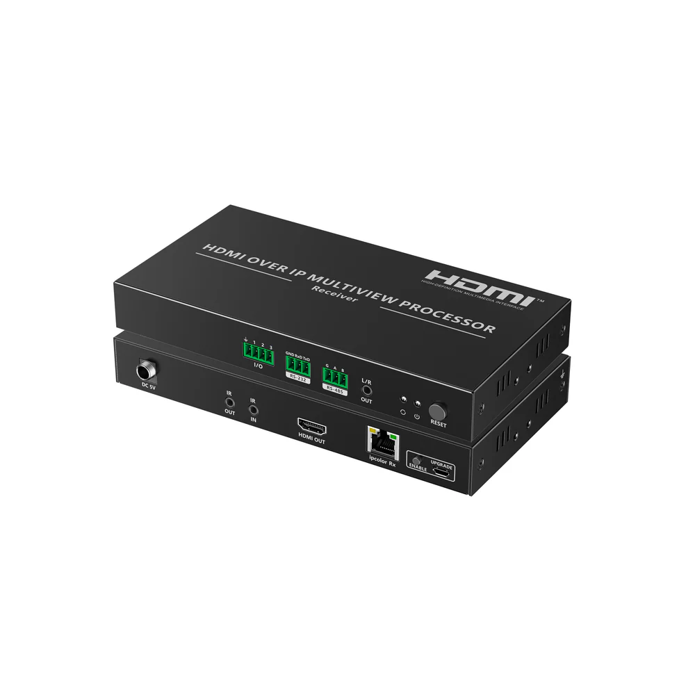 HDMI over IP multiview processor on a white background