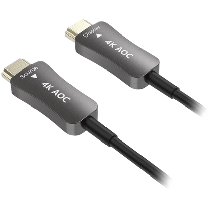 Two 4K AOC cables on a white background