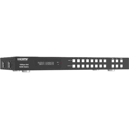 HDMI matrix switcher on a white background