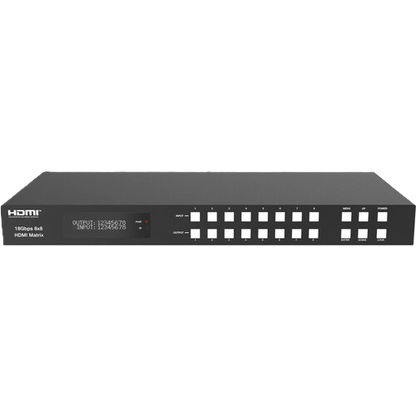 Black electronic device with ports on a white background