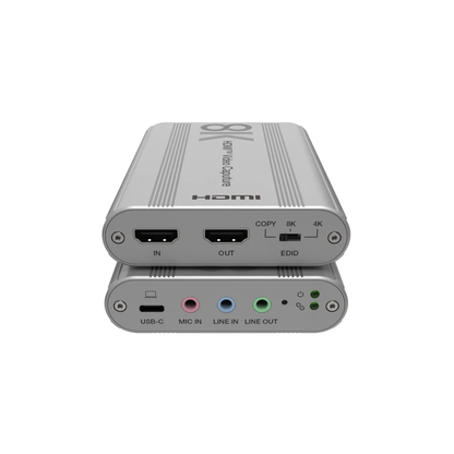DVDO 8K HDMI to USB 3.2 Capture Dongle with HDMI Loop Out and Separate Audio Input & Output