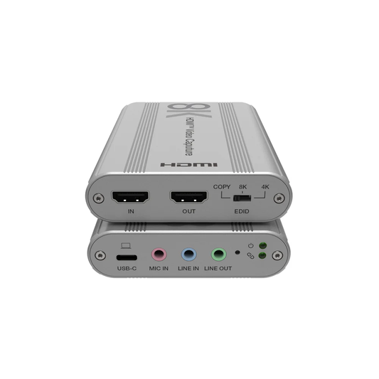 DVDO 8K HDMI to USB 3.2 Capture Dongle with HDMI Loop Out and Separate Audio Input & Output