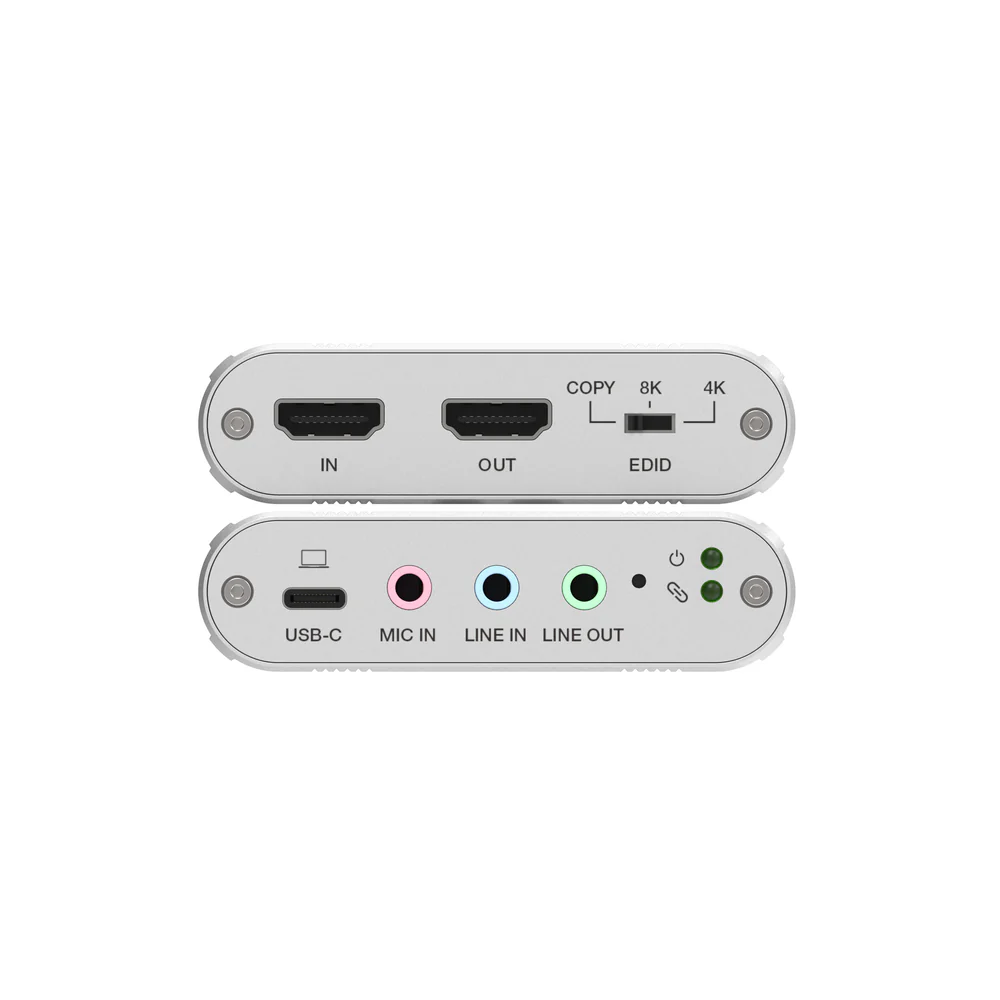 DVDO 8K HDMI to USB 3.2 Capture Dongle with HDMI Loop Out and Separate Audio Input & Output