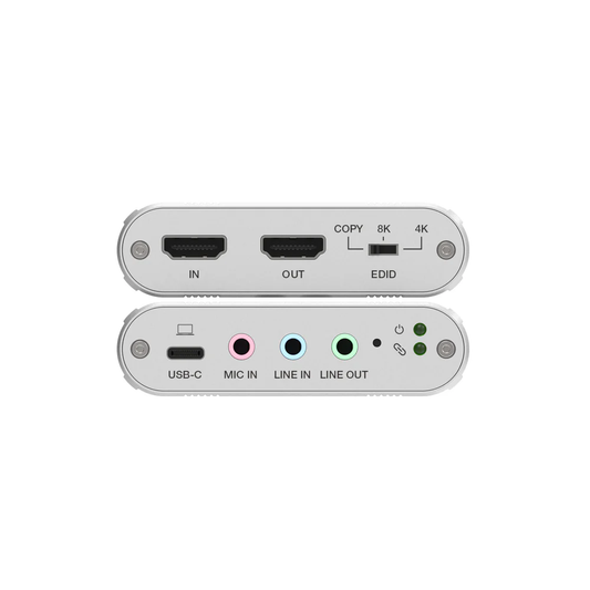 DVDO 8K HDMI to USB 3.2 Capture Dongle with HDMI Loop Out and Separate Audio Input & Output