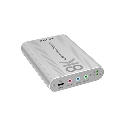 DVDO 8K HDMI to USB 3.2 Capture Dongle with HDMI Loop Out and Separate Audio Input & Output