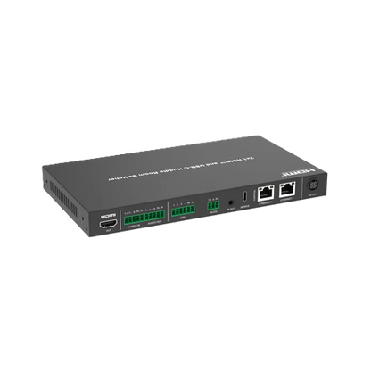 Network switch with multiple ports on a white background DVDO-USBC-HDMI-PS-21-XL