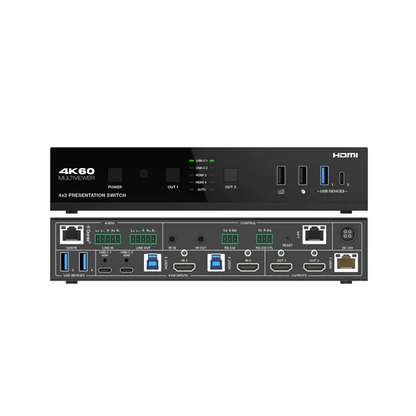 DVDO 4K 4x2 Seamless Presentation Switcher / Extender with USB-C & HDMI Inputs & Dante  NEW