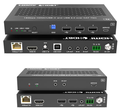 DVDO Xtend-70 4K60 HDMI & USB-C 70m Extender Over HDBaseT with USB (Tx/Rx)