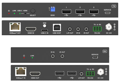 DVDO Xtend-70 4K60 HDMI & USB-C 70m Extender Over HDBaseT with USB (Tx/Rx)