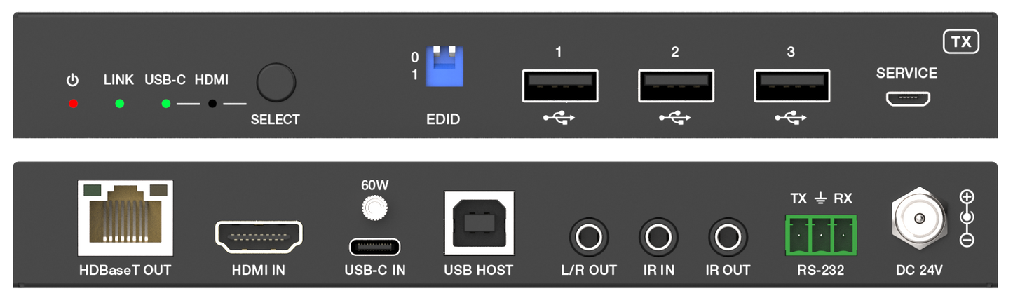 DVDO Xtend-70 4K60 HDMI & USB-C 70m Extender Over HDBaseT with USB (Tx/Rx)